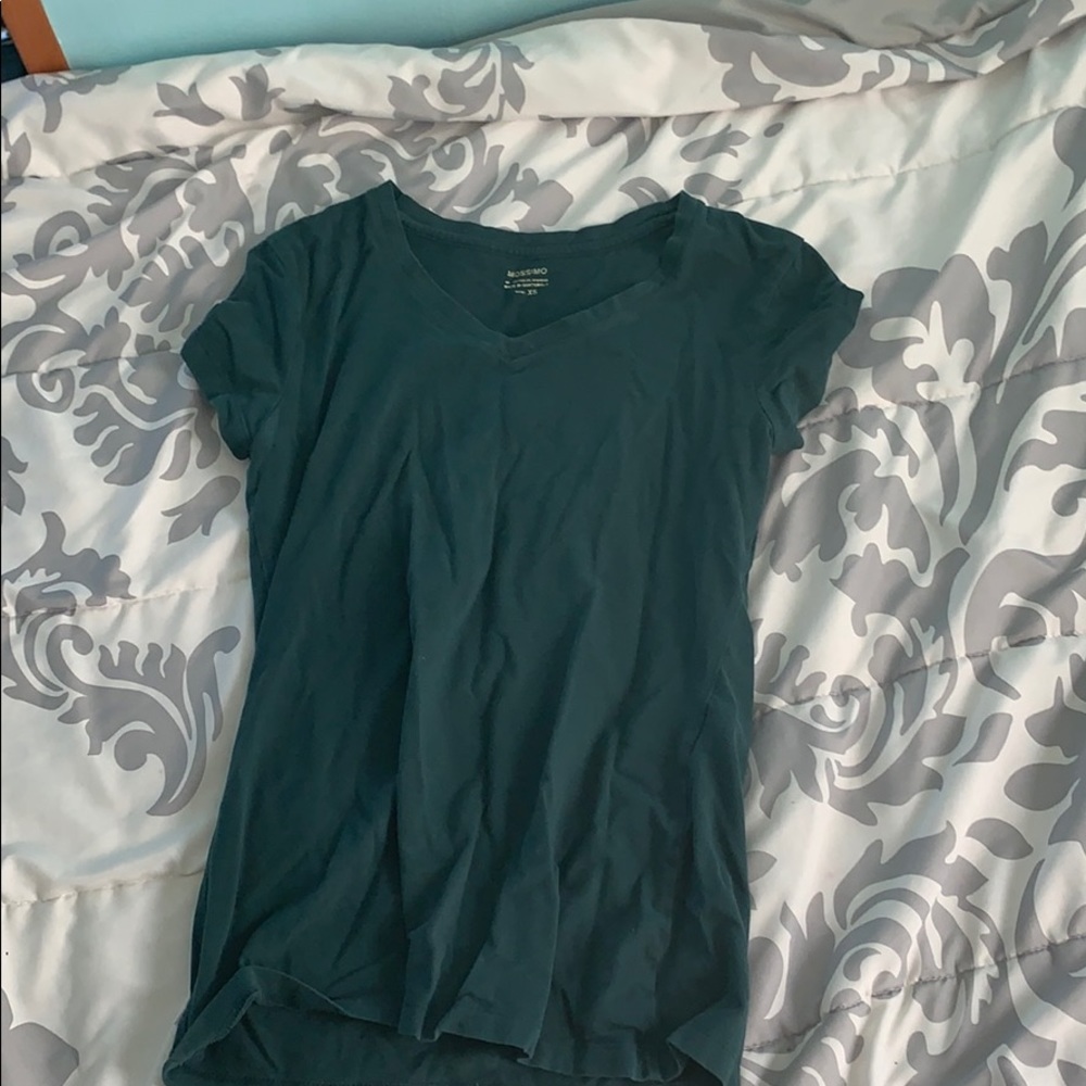 Dark green solid v neck